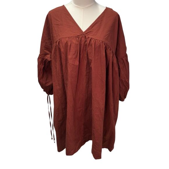 Gracemade Miriam Organic Cotton Dress Womens Small/Medium Relaxed Red‎ Clay - Picture 1 of 15
